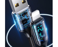 USAMS Kabel pleciony lightning 1,2mLED 2,4A Fast Charging czarny - 1569000 - zdjęcie 6